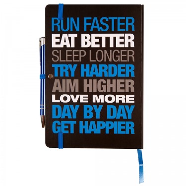 Motivational Notebook - Hardback A5 Black/Blue